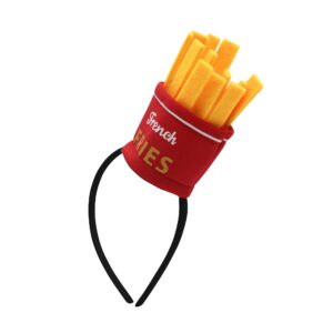 Nicky Bigs Novelties Mini French Fry Hat, Novelty Food Vendor Costume Accessory, French Fries Headband Accessory for Adults Red/Yellow