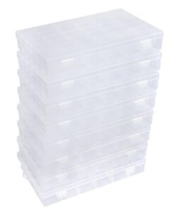 eujqo 8 pcs 36 grids bead organizer box plastic box clear box organizer 3600 tackle box organizer bead containers plastic organizer compartment organizer box jewelry earring organizer (8 pcs)