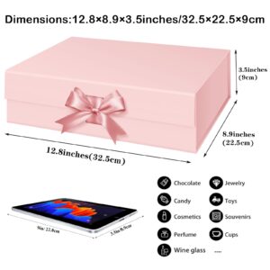 WARMGBOXCO 1 Pcs Pink Gift Box 13x9x4Inch,Gift Boxes with Lids for presents,Collapsible Boxes for Gifts,With Greeting Card,Suitable for Bridesmaid Proposal Box,Birthday Gift Box,Etc.