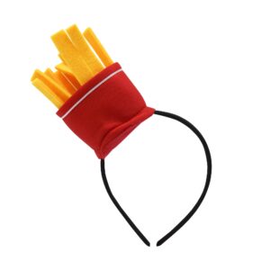 Nicky Bigs Novelties Mini French Fry Hat, Novelty Food Vendor Costume Accessory, French Fries Headband Accessory for Adults Red/Yellow