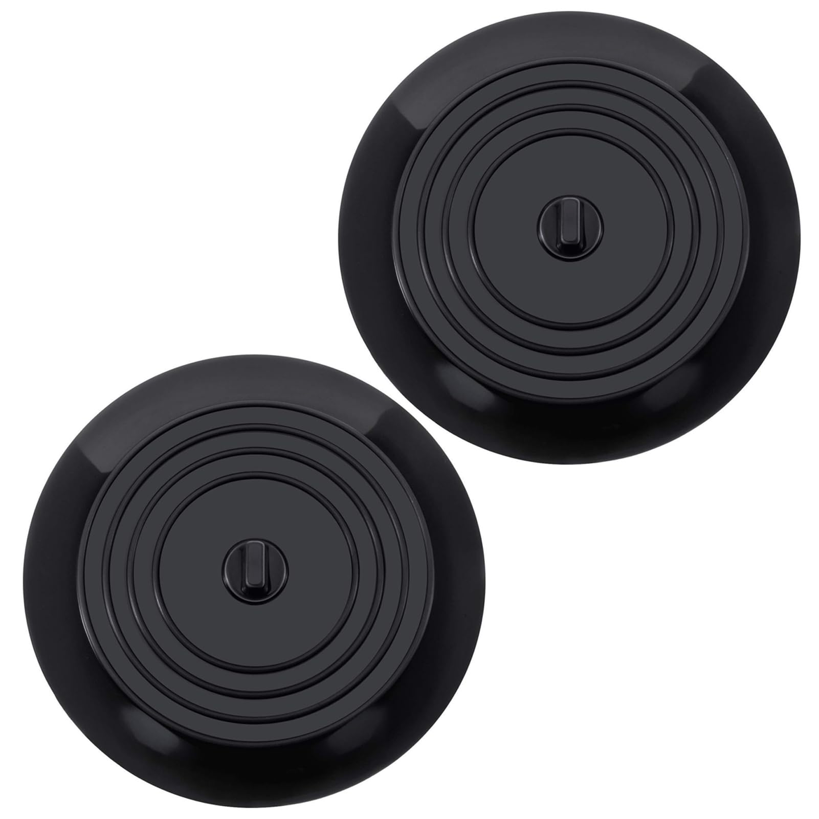 Tainrunse Odor-Blocking Sink Plug Tub Stopper 2 Pack Silicone Sink Stoppers Easy Installation Odor-Blocking Seal for Kitchen Sink Bathtub Drain Black