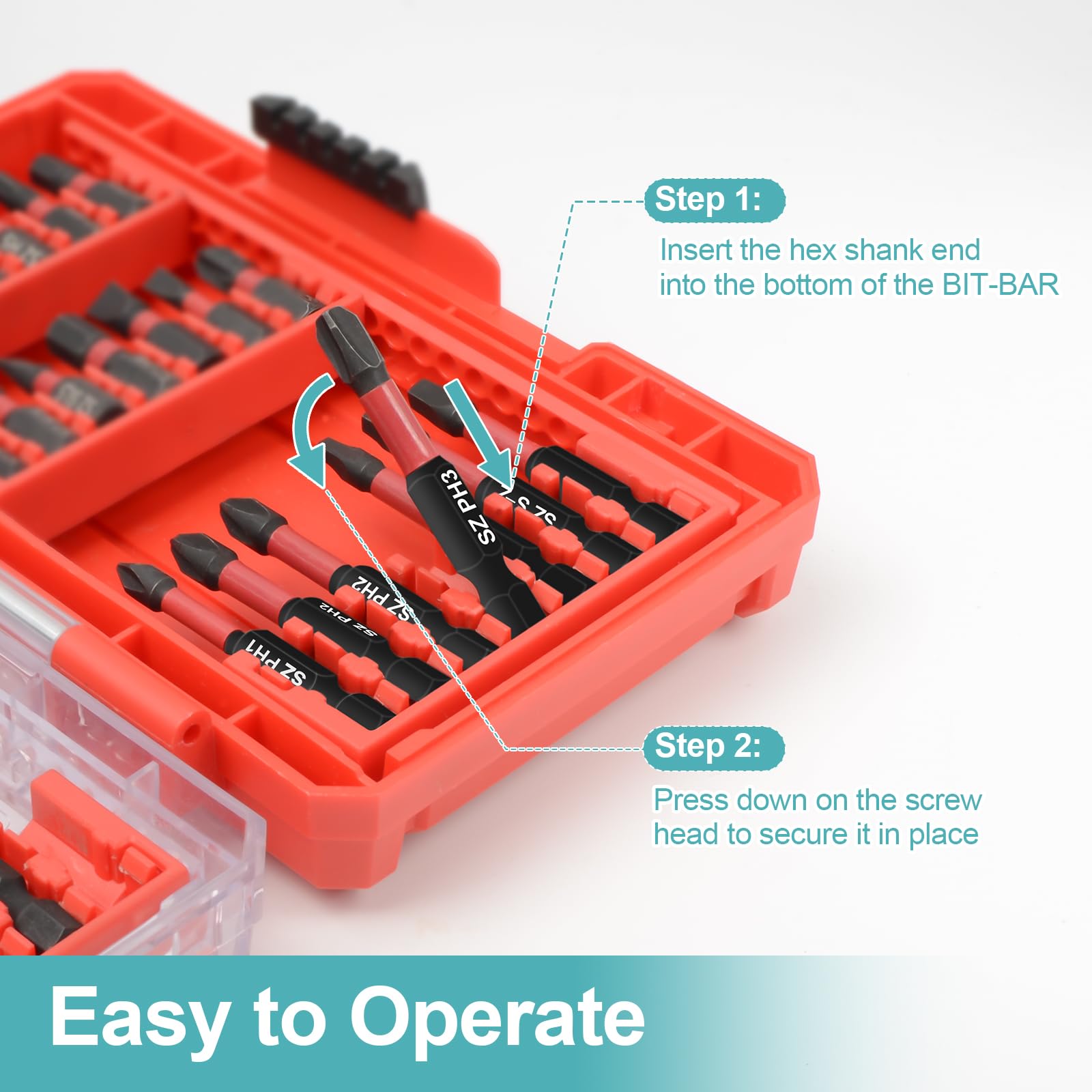 YOSIGHT 35Pcs Screwdriver Bits Set S2 Steel Screwdriver Impact Kit With a Storage Case, Used for Power Screwdrivers and Electric Drill Drivers