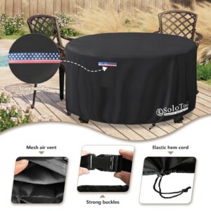 SoloToo Outdoor Round Table Cover Waterproof,36 Inch Round Patio Table Cover Used for Garden,Lawn and Backyard - 36 x 28 Inch (Black)