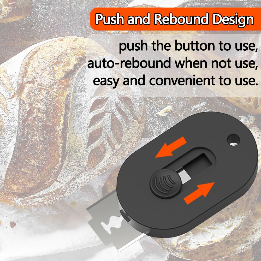 FCXJTU Extractable & Magnetic Bread Lame Dough Scoring Tool, Bread Scoring Knife, Professional Sourdough Scoring Tool for Bread Bakers, Sourdough Bread Baking Tools with 5 Razor Blades (Blue)
