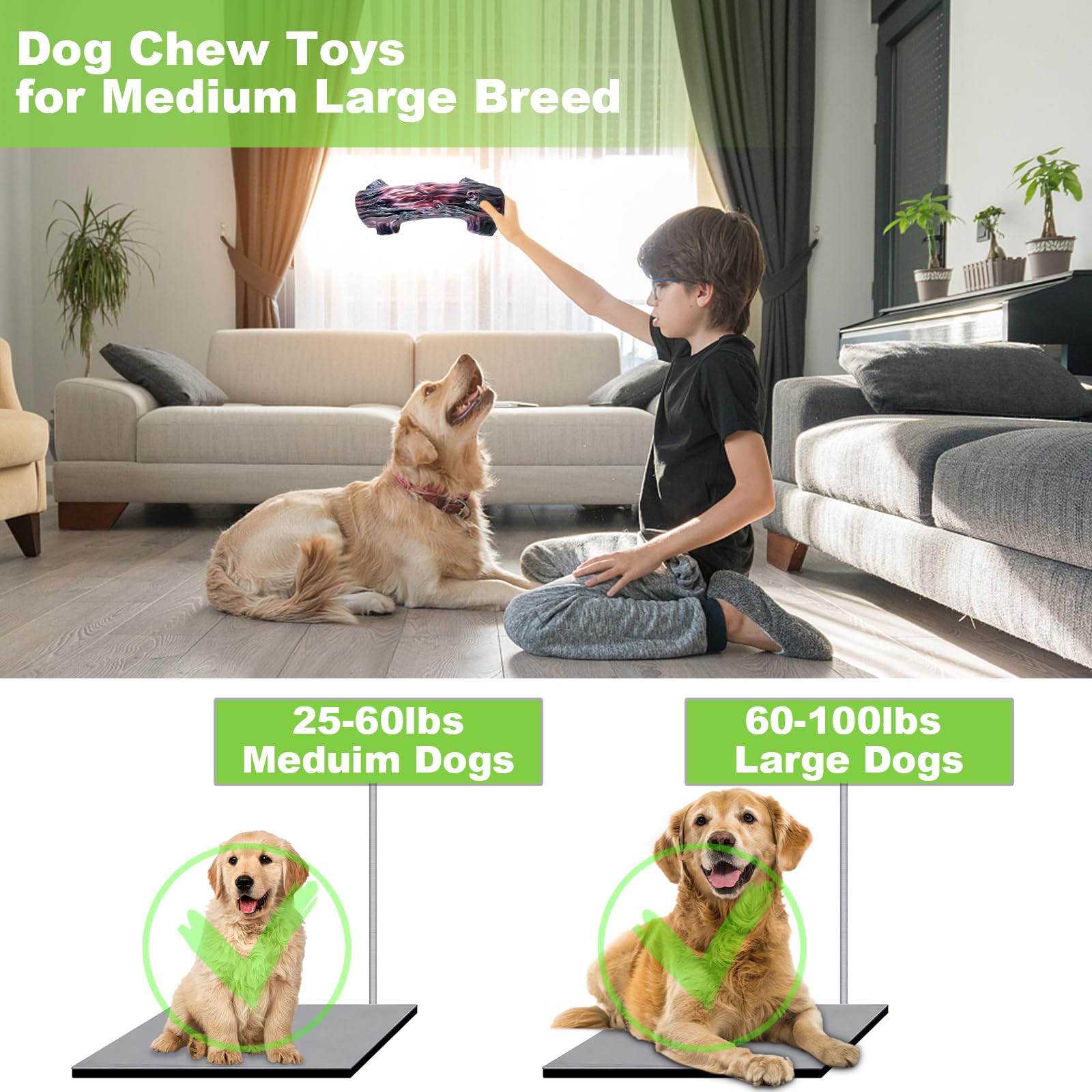 Jeefome Large Dog Milk Flavored Indestructible Chew Toy, G-01 for Aggressive Chewers