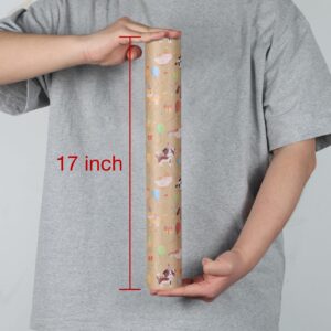 Aimyoo Farm Animal Kids Kraft Birthday Wrapping Paper Jumbo Roll, Baby Barn Animal Gift Wrap Paper 17 in x 60 ft