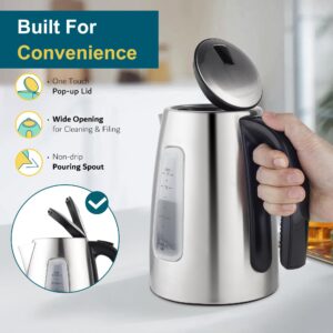 KEINVE Electric Kettle Temperature Control with 4 Presets, 1.7L Hot Water Kettle Electric, Stainless Steel Tea Pot Kettle for Boiling Water, 1H Keep Warm, Fast Boiling Water Boiler & Heater