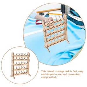 HOODANCOS Spool Sewing Thread Rack, Wall Mounted Wooden Thread Holder Organizer for Embroidery, Hair Braiding, Sewing