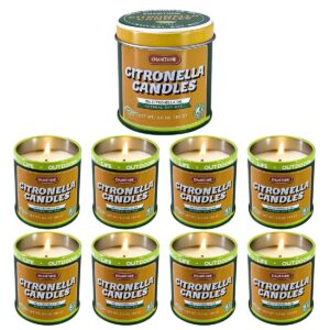 citronella candle 9 pack, 3 oz jar candles, indoor outdoor lemongrass scented candles, made with natural citronella oil and a soy wax blend