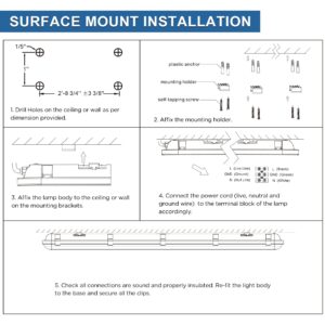 4FT LED Vapor Tight Light, 40W 4800 Lumens Vapor Proof Light Fixture(100W Eq.) 5000K Outdoor Shop Light 0-10V Dimmable 100-277VAC, IP65 LED Light for Cold Storage Workshop Car Parking Warehouse-4PACK