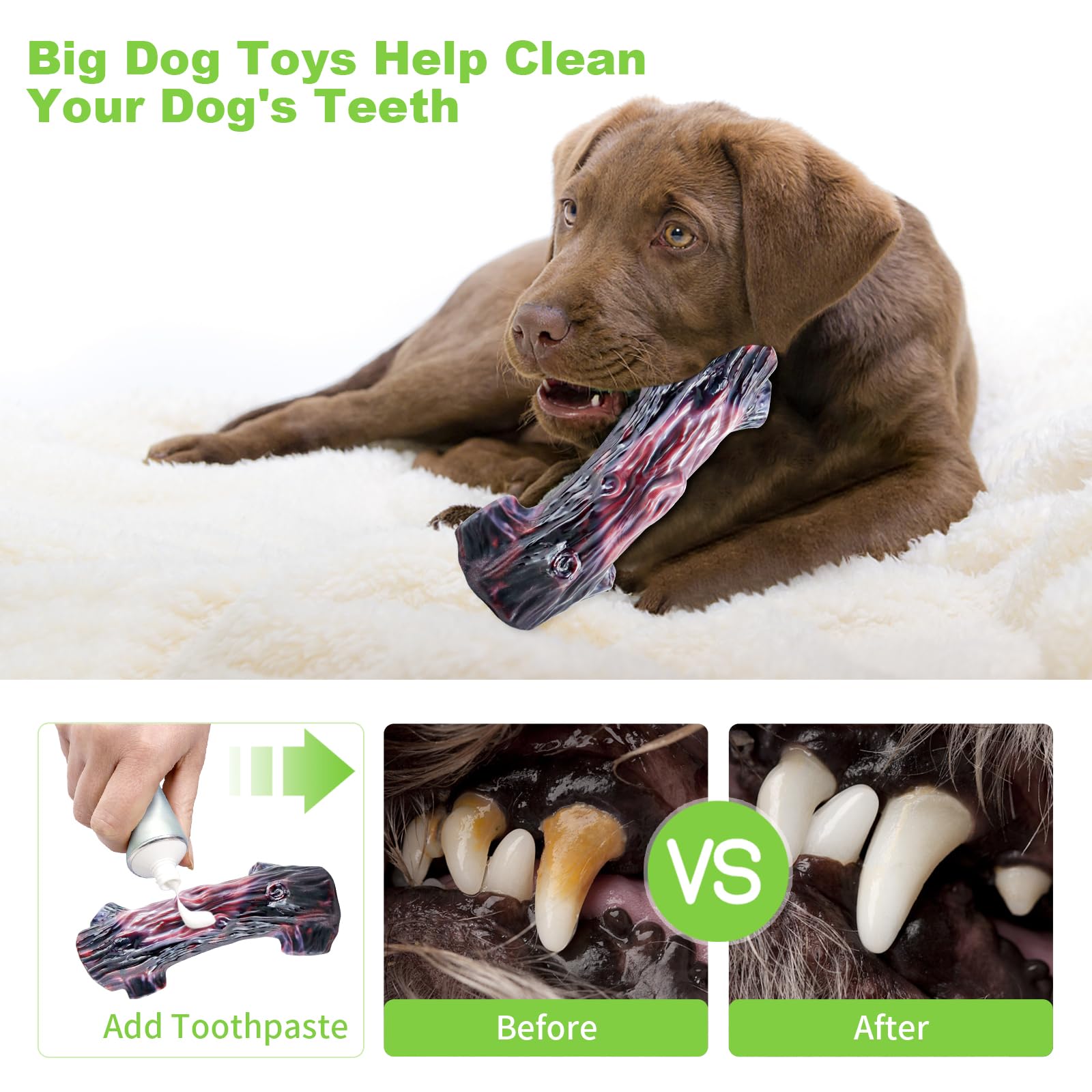 Jeefome Large Dog Milk Flavored Indestructible Chew Toy, G-01 for Aggressive Chewers