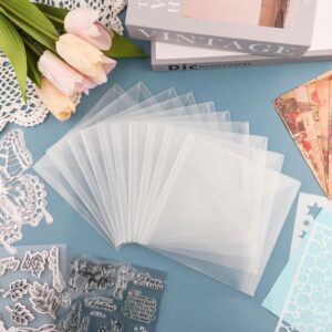 Briartw 50 PACK Storage Envelopes,Clear 7x9.4" Resealable Plastic Envelopes Pockets for Cutting Dies Stencil Crafts Organizer Holder,Storage Bag for Clear Stamp,Die Cuts,scrapbook Paper,Photos