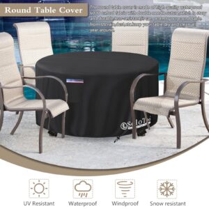 SoloToo Outdoor Round Table Cover Waterproof,36 Inch Round Patio Table Cover Used for Garden,Lawn and Backyard - 36 x 28 Inch (Black)