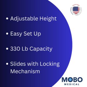 Mobo Sliding Shower Chair, Tub Transfer Bench with Swivel Seat - Adjustable Height, Locking Mechanism - Water Proof, 330 lbs Weight Capacity, Inside Shower for Elderly, Seniors, Handicap