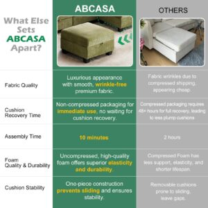 ABCASA 118" Modular Sectional Couches for Living Room, No Compressed No Sagging, 6 Seat Sofa Couch with Storage, Easy to Install - Corduroy Green