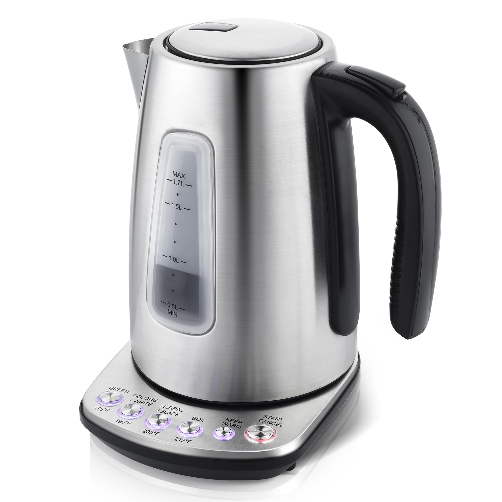 KEINVE Electric Kettle Temperature Control with 4 Presets, 1.7L Hot Water Kettle Electric, Stainless Steel Tea Pot Kettle for Boiling Water, 1H Keep Warm, Fast Boiling Water Boiler & Heater