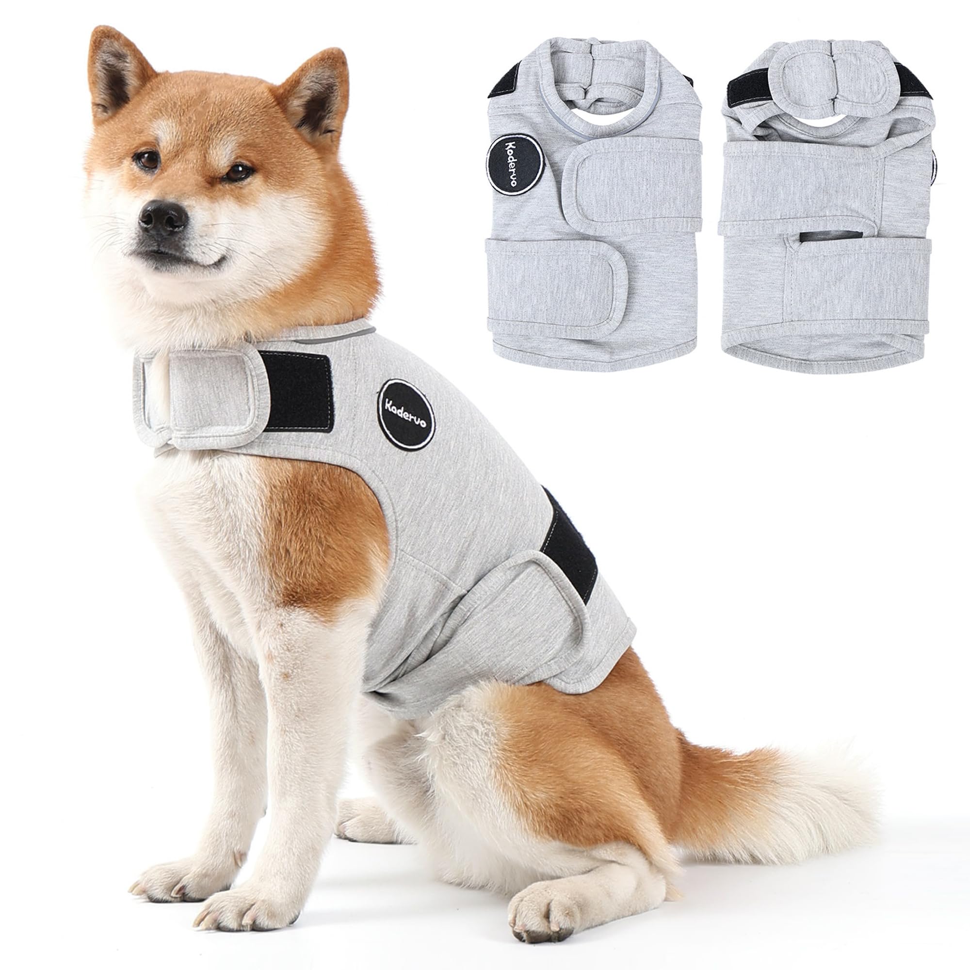 Kodervo Dog Anxiety Jacket, Skin-Friendly Dog Calming Shirt - Dog Coat for Thunder, Fireworks, Vet Visits and Separation - Keep Pet Calm Without Medicine & Training, Anti Anxiety Vest for Dogs