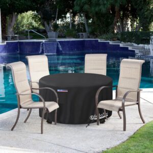 SoloToo Outdoor Round Table Cover Waterproof,36 Inch Round Patio Table Cover Used for Garden,Lawn and Backyard - 36 x 28 Inch (Black)