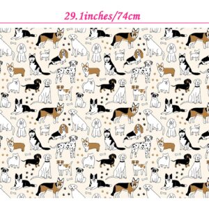 ZINTBIAL Dog Wrapping Paper for Birthday Baby Shower - Paw Print White & Black Puppys Gift Paper for Men Women Kids - 20 x 29 Inches, 6 Folded Sheets, Easy to Store…