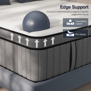 DIFAME Full Mattress,12 Inch Hybrid Full Size Mattress in a Box, Memory Foam Mattress Full Size with Individual Pocket Springs,Medium Firm Mattress for Pressure Relief,Edge Support