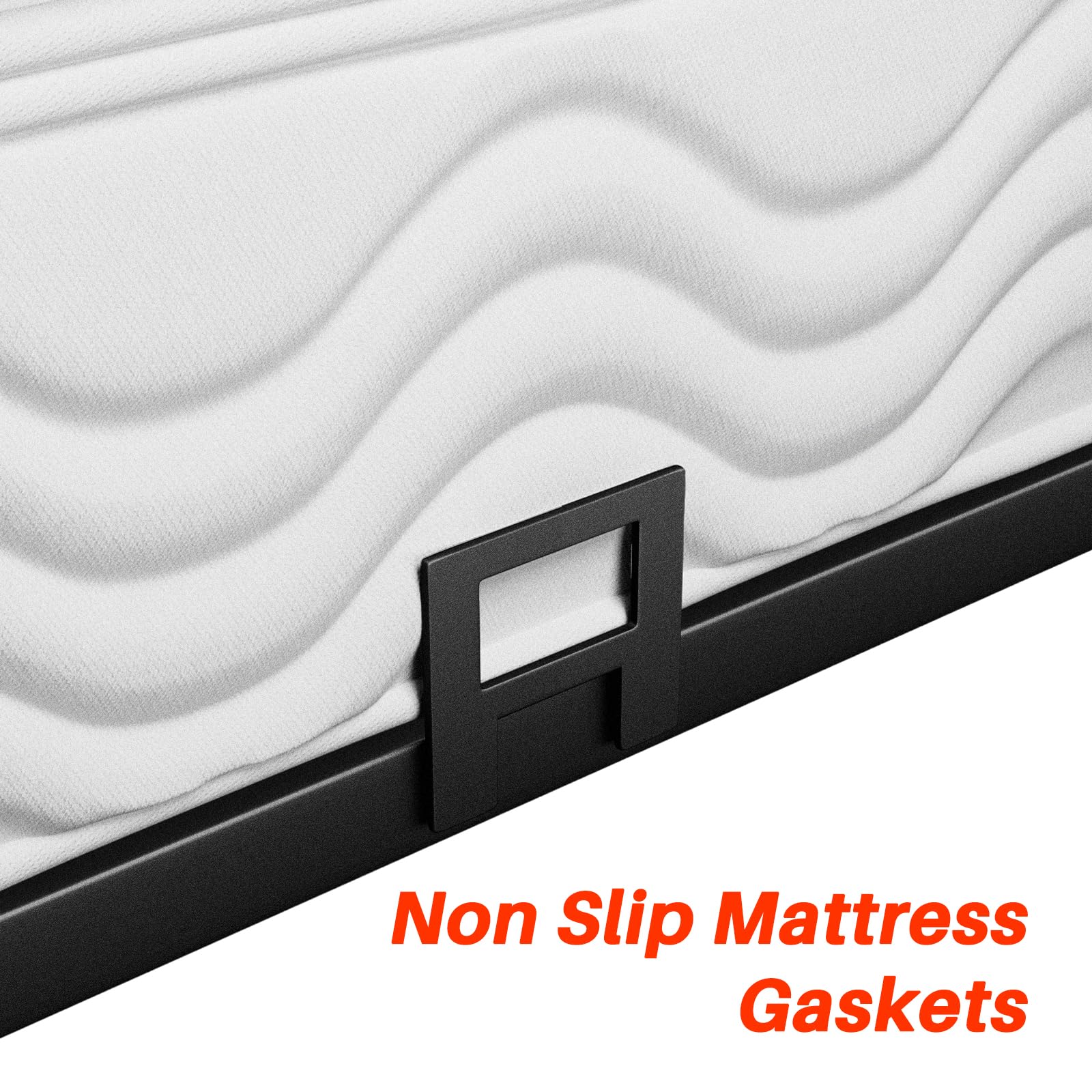 LECEVOCY Non Slip Mattress Gaskets for Metal Bed Frames 6 PCS Mattress Holder in Place Gripper, Black Anti-Slip Baffle, Adjustable (Black)