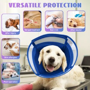 QBLEEV Soft Dog Cone Collar, Dog Cone Alternative Breathable Dog Cone for Dogs After Surgery Adjustable Pet Dog Cones for Meidum Dogs Lightweight Dog Recovery Collars Elizabethan Collar Neck Cone M