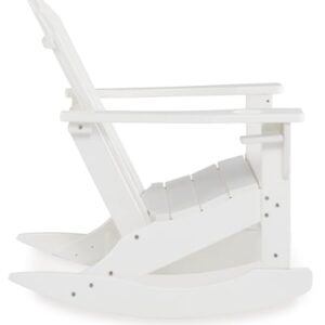 Signature Design by Ashley Sundown Treasure Cottage Weather Resistant Outdoor Rocking Chair with 1 Cup Holder, White