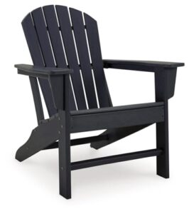 signature design by ashley sundown treasure cottage weather resistant outdoor adirondack chair, black