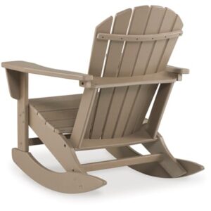 Signature Design by Ashley Sundown Treasure Cottage Weather Resistant Outdoor Rocking Chair with 1 Cup Holder, Light Brown