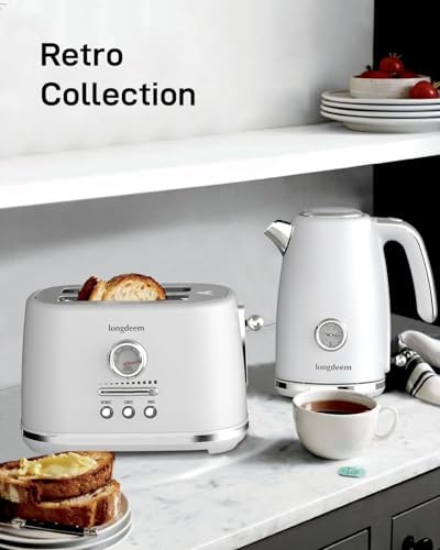 2 Slice Toaster with Extra Wide Slots & Removable Crumb Tray - 6 Browning Options, Auto Shut Off & Frozen Function, Toast Fruit Bread, Bagel & Waffle, White