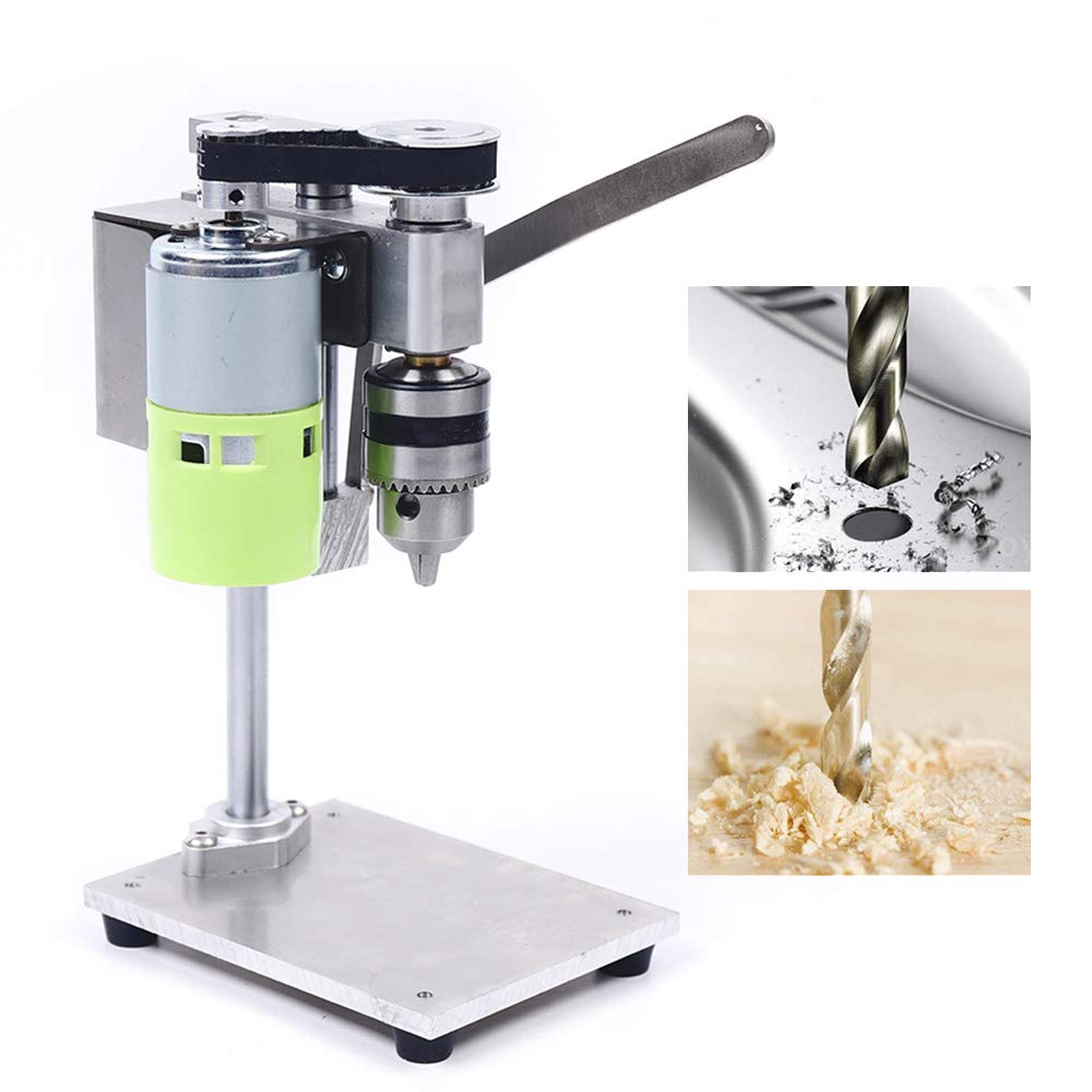 Benchtop Drill Press, 480W 2-Speed Cast Iron Bench Drill Press, Mini Electric Bench Drilling Machine, Tabletop Drilling Machine Variable Speed Drill Press for Metal Wooden Jewelry DIY