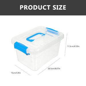 Garneck 4pcs Box Portable Storage Box Plastic Organizer Bins Clear Plastic Container Storage Bins Plastic Clear Container with Lid Stackable Storage Bins Storage Supply Abs Kaha Cosmetic