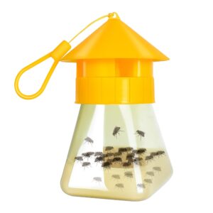 simashts reusable fly traps outdoor hanging with natural fly bait trap refill, reusable fly trap fly killer outdoor fly catchers