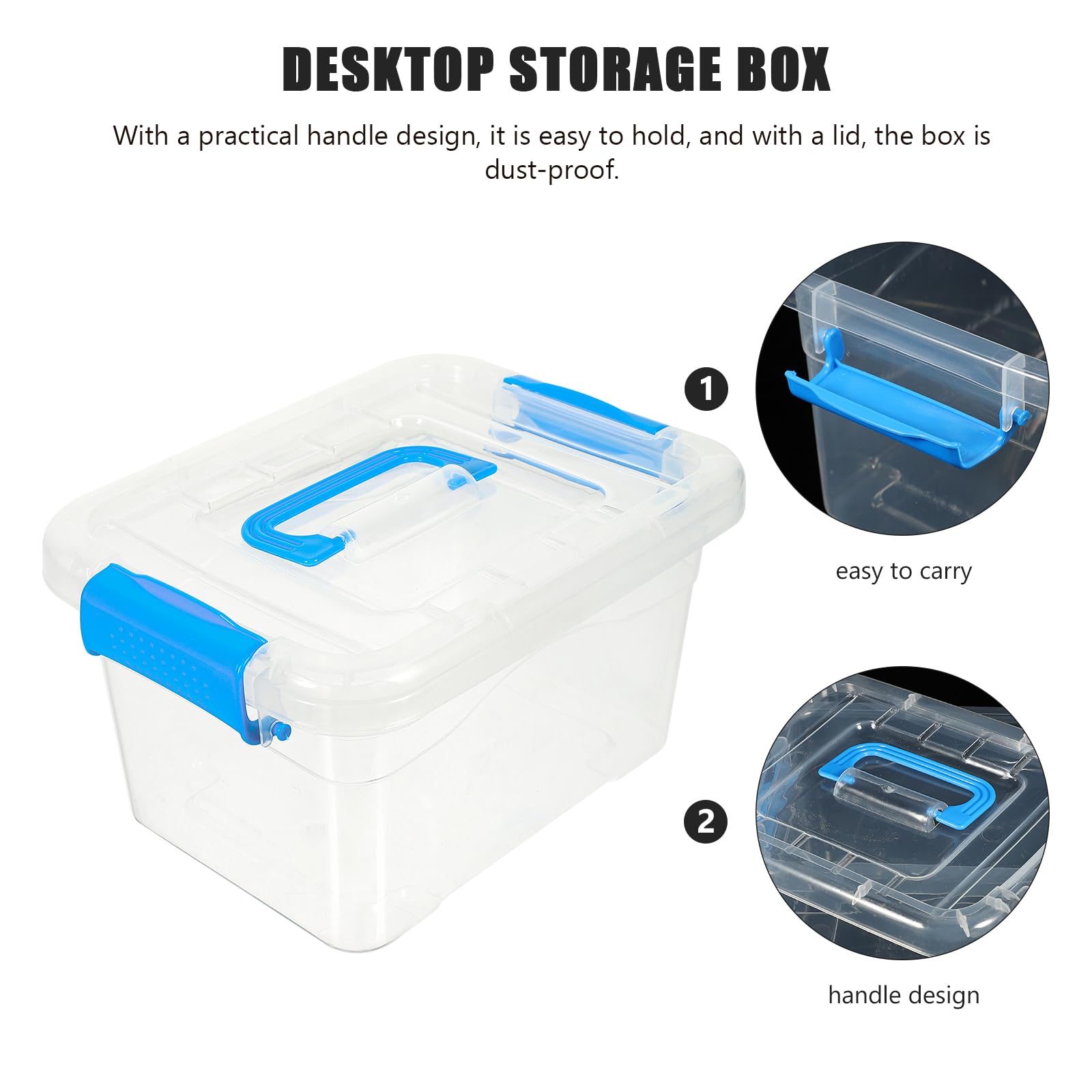 Garneck 4pcs Box Portable Storage Box Plastic Organizer Bins Clear Plastic Container Storage Bins Plastic Clear Container with Lid Stackable Storage Bins Storage Supply Abs Kaha Cosmetic