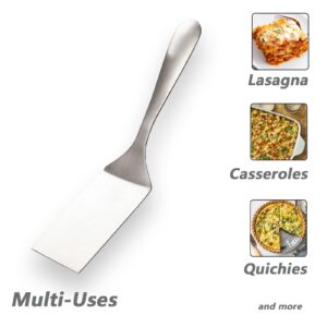 Professional Stainless Steel Lasagna Server, 10.0 inch Multi-Uses Spatula Cake Server, Pie Server Spatula, Cake & Pancakes Cutter Serving Spatulas, Ergonomic Handle, Mirror Polish & Dishwasher Safe