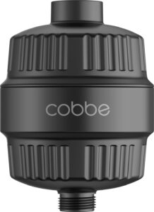 cobbe hd heavy duty high output shower filter – 99% removal shower head filter for hard water, heavy metals, chlorine and harmful substance, improve your skin and hair - black