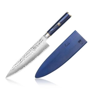 cangshan kita series high carbon x-7 damascus steel chef's knife with sheath 8-inch, 501387