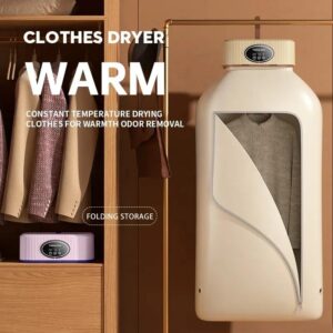 Portable Clothes Dryer, Compact Folding Electric Dryer for Small Spaces, Apartments, Travel, Dorms, RVs-Quick Drying Machine- Timer Settings.