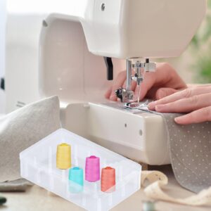 QZONELIFE 2pcs Spools Thread Holder Organizer Sewing Threads Box Bobbins Holder Storage Case Clear Sewing Storage Box Thread Organizer for 24 Spools Home Quilting and Sewing Threads