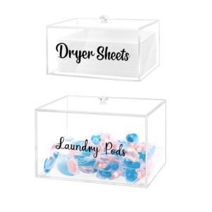 generic votlevt acrylic dryer sheets holder and laundry pods container set, laundry room organization and storage, dryer sheet container and laundry pods holder set, xiyiningzhuhe002