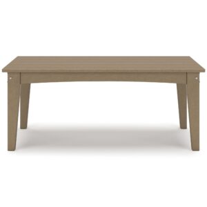 Signature Design by Ashley Hyland Wave Outdoor Coffee Table, 44" W x 24" D x 18" H, Brown