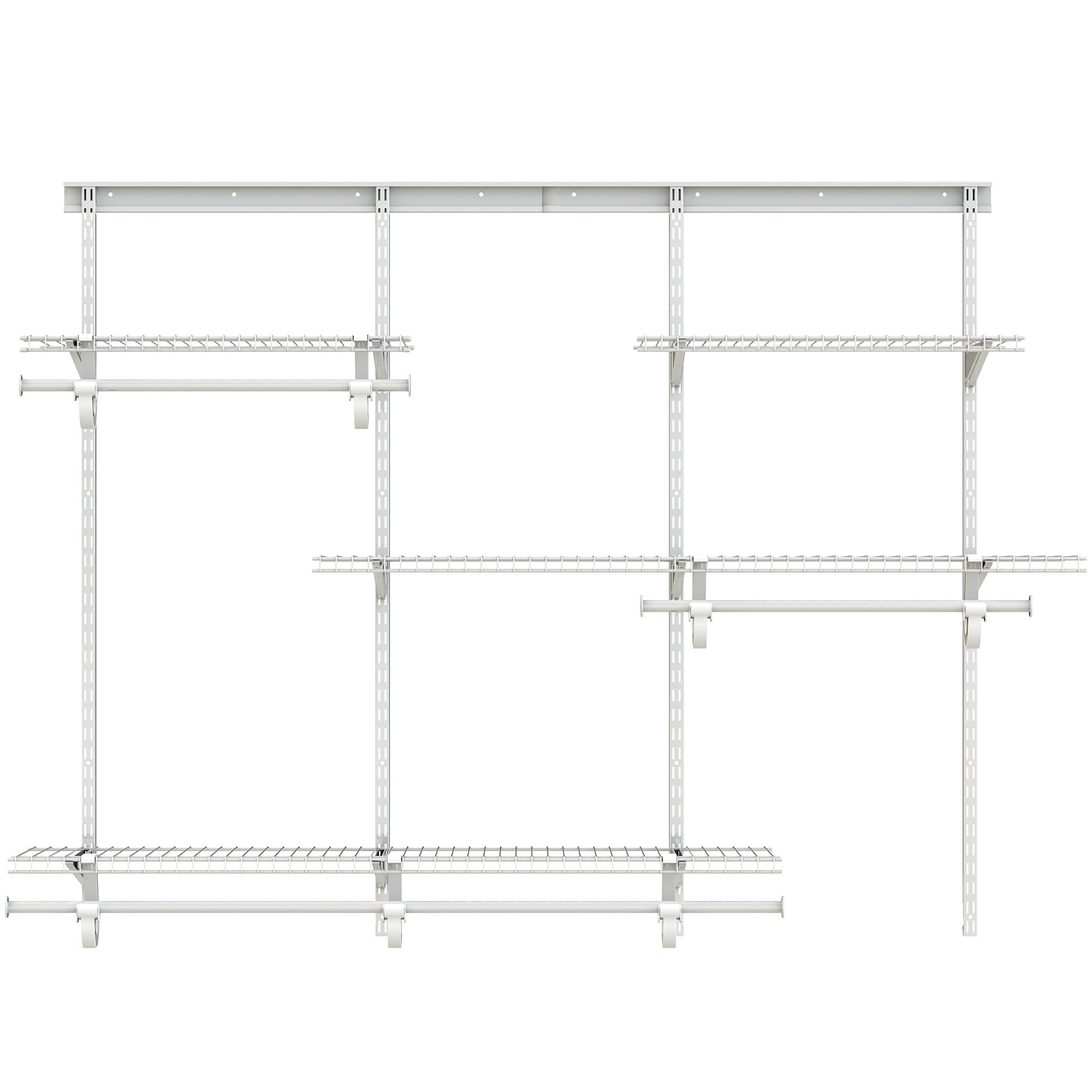 PROWORX 4-6 Ft Closet Organizer System, Adjustable Metal Wire White Closet System, Expandable Walk in Closet Organizers and Storage System, Closet Shelves with Hanging Rods