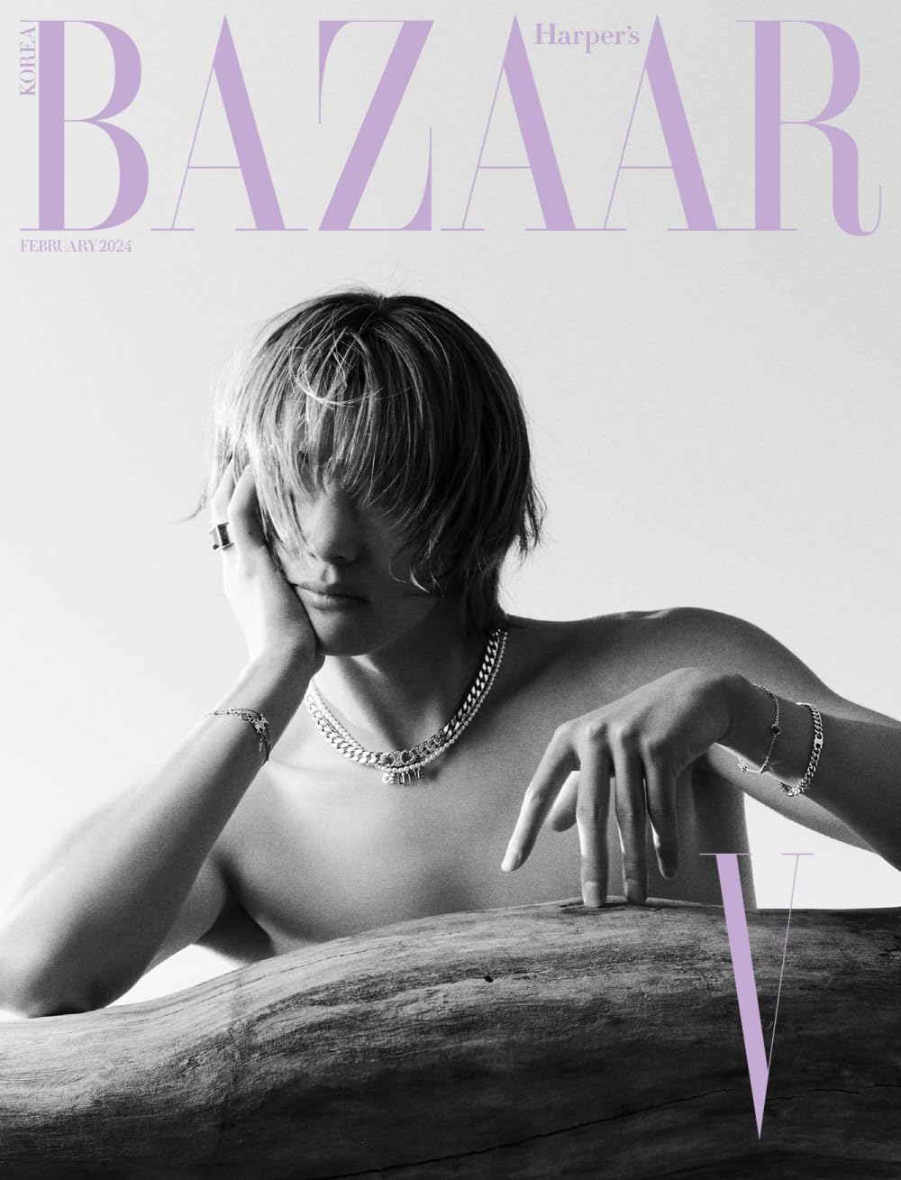 BAZAAR MAGAZINE KOREAN FEBRUARY 2024 BTS V (Cover A)