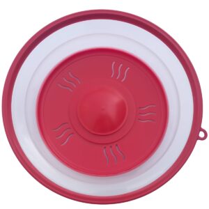 Microwave Splatter Cover Vented for Food, Microwave Plate Cover Splatter Guard & Colander, Fruit Vegetables Drainer with Hook Hole, Dishwasher-Safe,BPA-Free Silicone & Plastic (Red)