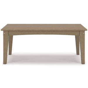 Signature Design by Ashley Hyland Wave Outdoor Coffee Table, 44" W x 24" D x 18" H, Brown