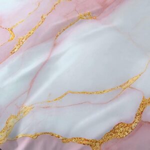 FUYEUN Pink Marble Sheets Set Twin Size Aesthetic Marbling Kids Bedding for Girls Teens Bedroom Bed, Chic Fitted Sheets Bedspread Set,1 Flat Sheet 1 Fitted Sheet 1 Pillowcase