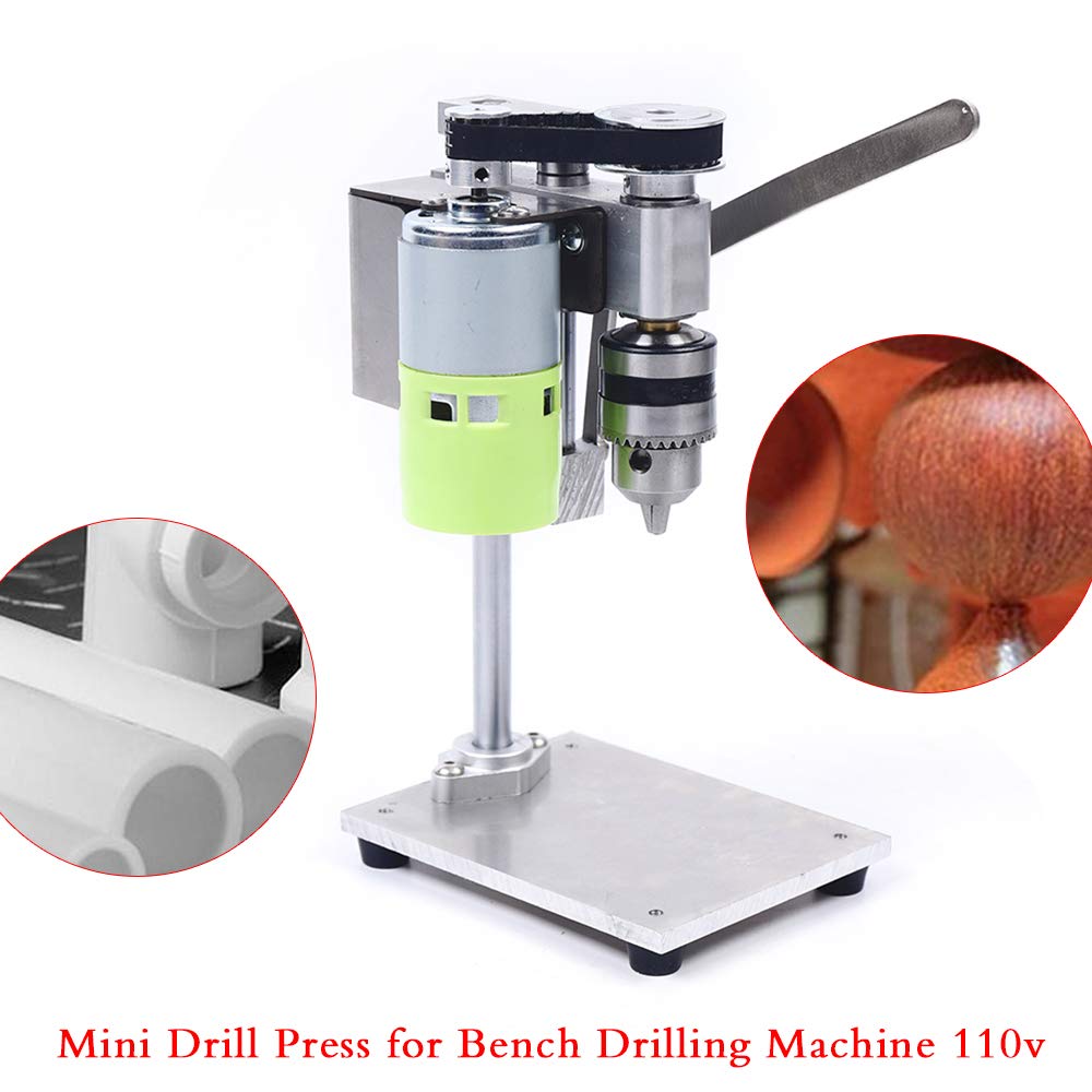 Benchtop Drill Press, 480W 2-Speed Cast Iron Bench Drill Press, Mini Electric Bench Drilling Machine, Tabletop Drilling Machine Variable Speed Drill Press for Metal Wooden Jewelry DIY