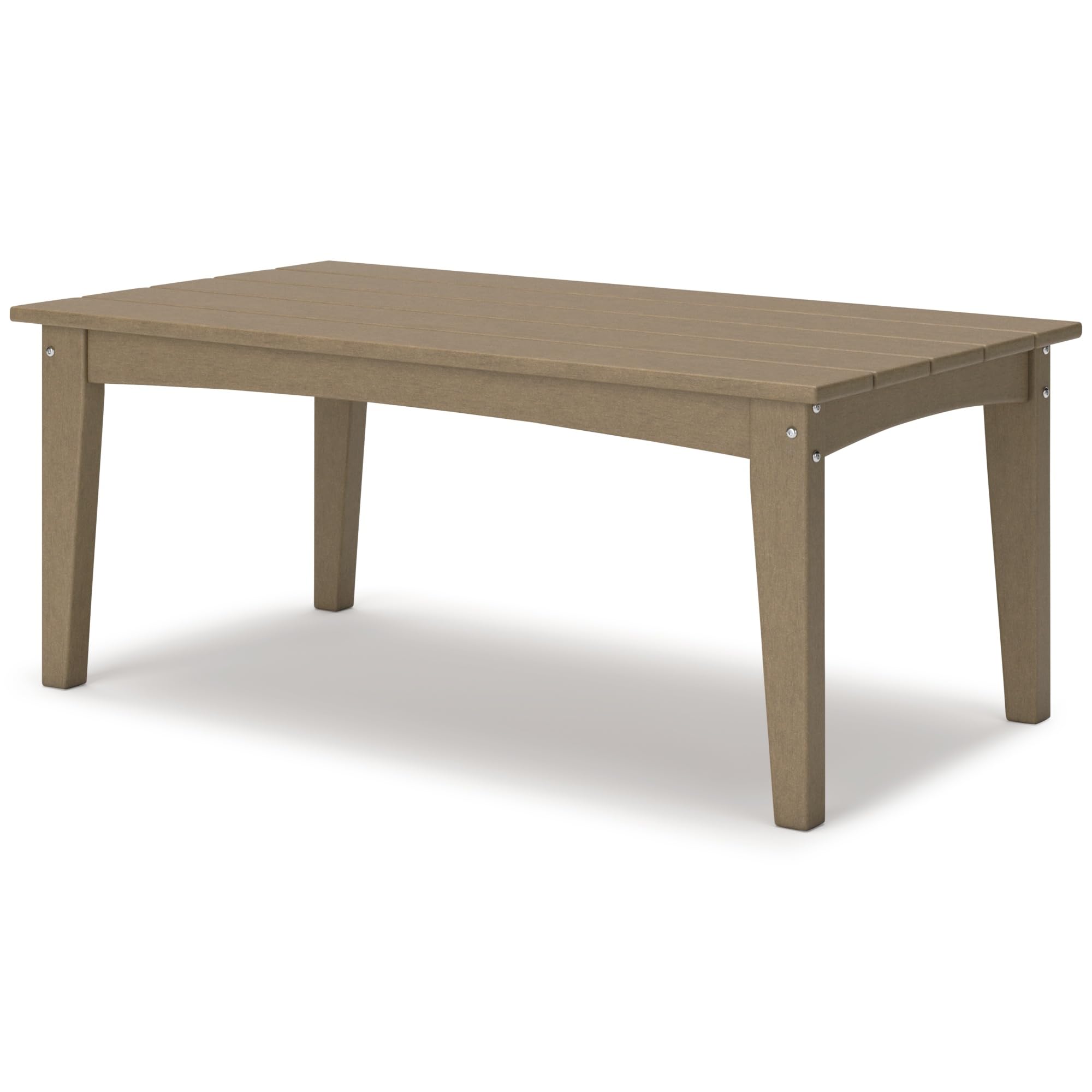 Signature Design by Ashley Hyland Wave Outdoor Coffee Table, 44" W x 24" D x 18" H, Brown