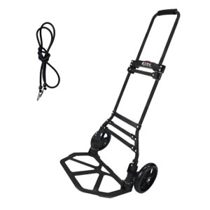 rjtek【material upgrading】 folding hand truck and dolly 220lb capacity, telescoping handle, heavy-duty luggage trolley cart lightweight, hand cart and dolly ideal for home, auto, office,travel use