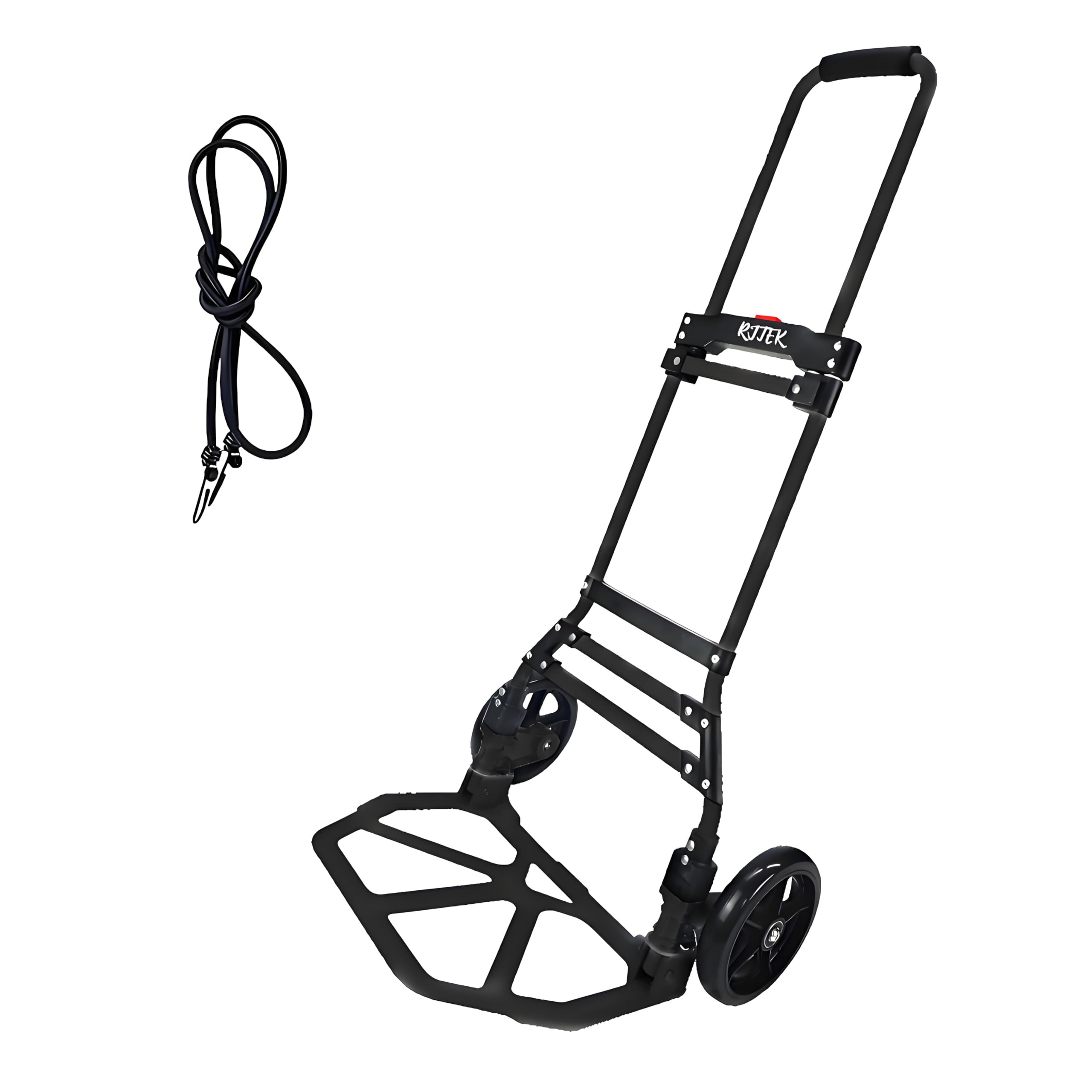 RJTEK【Material upgrading】 Folding Hand Truck and Dolly 220lb Capacity, Telescoping Handle, Heavy-Duty Luggage Trolley Cart Lightweight, Hand Cart and Dolly Ideal for Home, Auto, Office,Travel Use